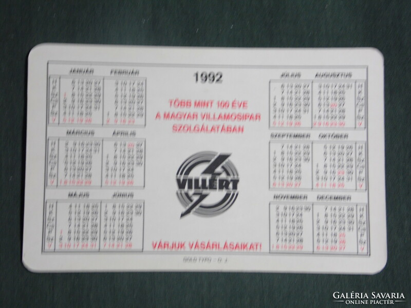 Card calendar, villiért industrial goods stores, erotic female model, 1992