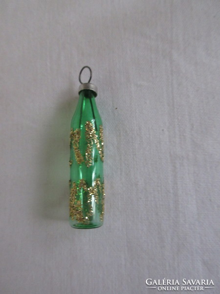 Old, small wine bottle, glass Christmas tree decoration. Negotiable!