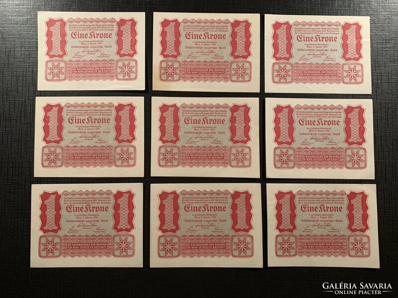 *** 9 Unfolded 1 crowns of 1922 ***
