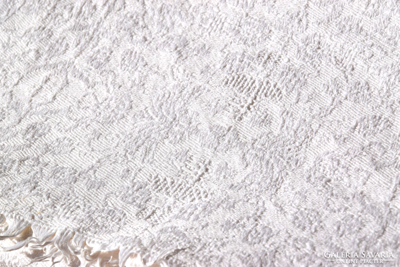 Különleges Régi Antik RITKA len damaszt asztalterítő terítő abrosz 110 x 110 cm