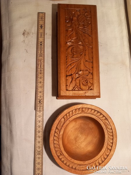 2 beautiful, wooden, carved ornaments