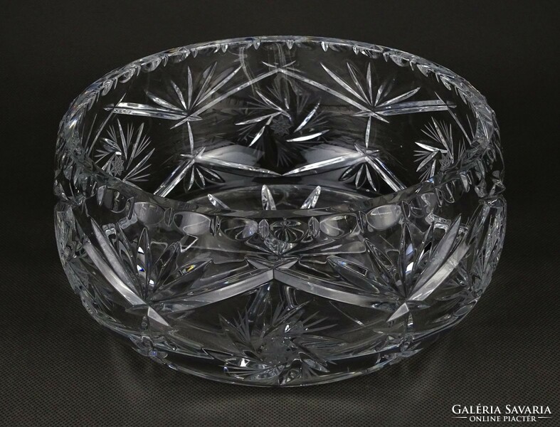 1P298 Nagyméretű gyümölcskínáló kristály tál 6.5 x 21 cm