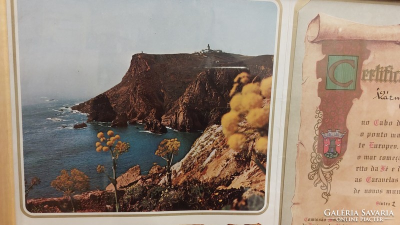 "Certifico Cabo Da Roca"  Névre szóló tanusítvány  Nyugati- fokra  utazásról  1982-ből