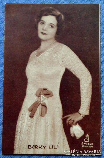 Régi fotó képeslap/ Berky Lili művésznő ,   Angelo  1933ból Színházi Élet melléklete