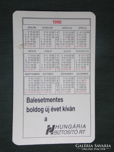 Kártyanaptár, Hungaria Biztosító, Móczár Péter, BMW  P.R.C. versenyautó, 1990
