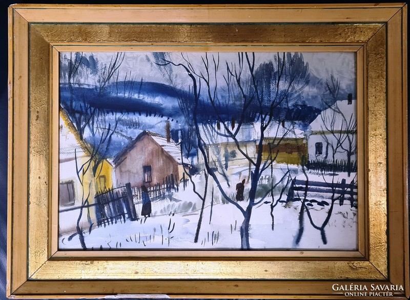 Sandor Szalóky. Landscape with figures-