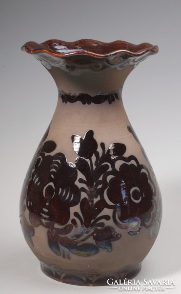 Hódmezővásárhelyi majolika váza, HMV  Csenki I. 1930-as évek.