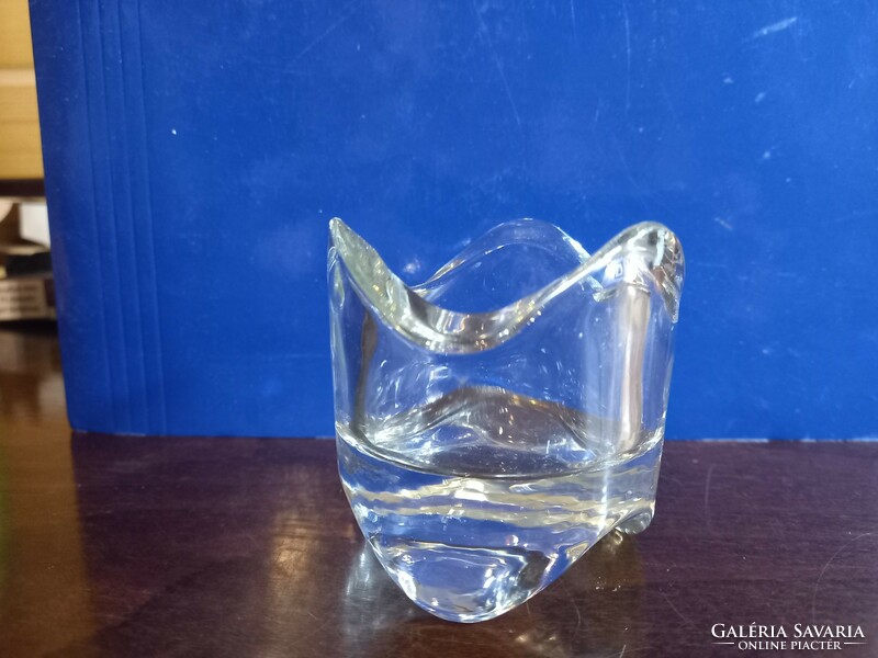 Thick glass candle holder