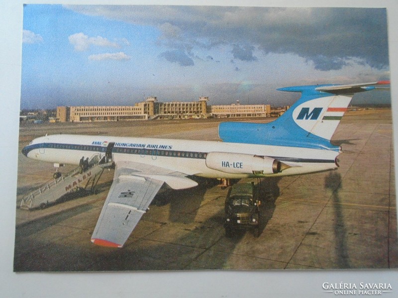 D199016 Ferihegy repülőtér -  MALÉV TU154 repülőgép  1970's
