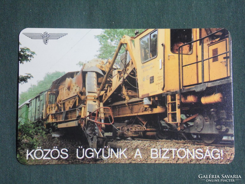 Card calendar, mauve, railway, rail builder, repairer, assembly, 1993