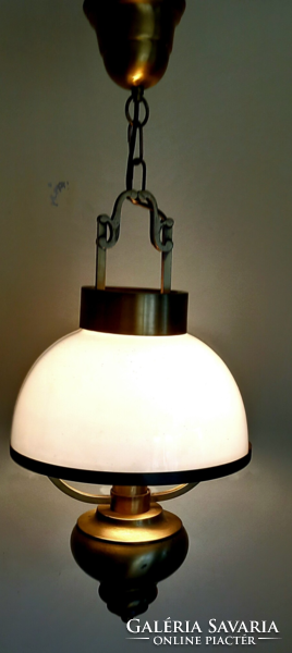 Copper mushroom ceiling lamp with a beautiful milk glass shade. Negotiable