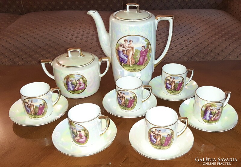 Eosin glazed porcelain coffee set