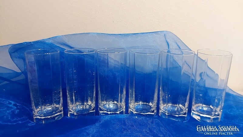 Set of 6 retro square glass tumblers