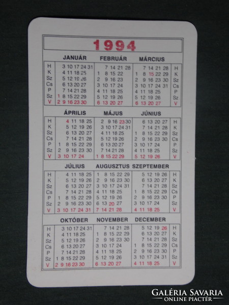 Card calendar, Mofém faucet assembly shop, Székesfehérvár, 1994