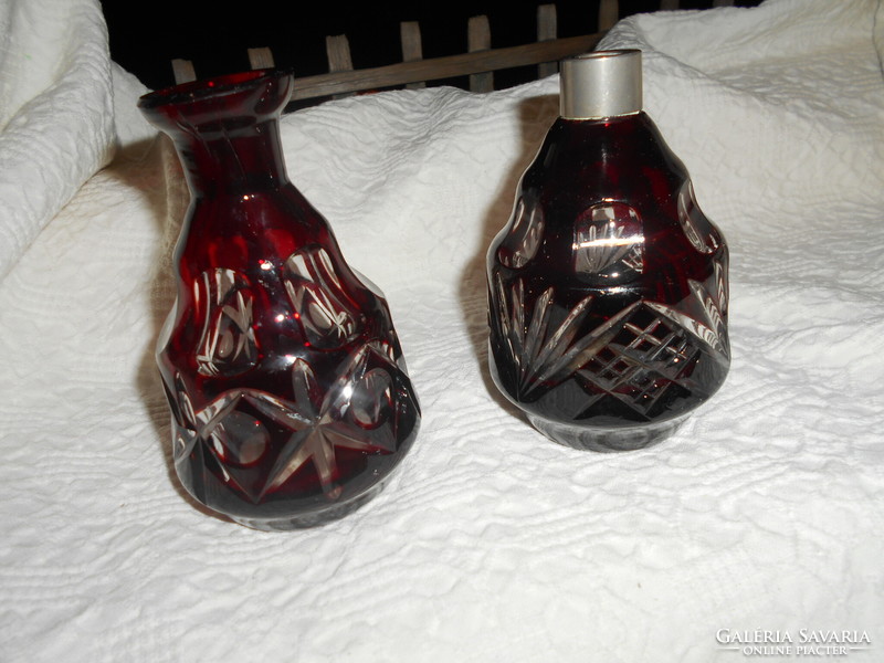 2 thick, polished perfume bottles - the price applies to the two pieces