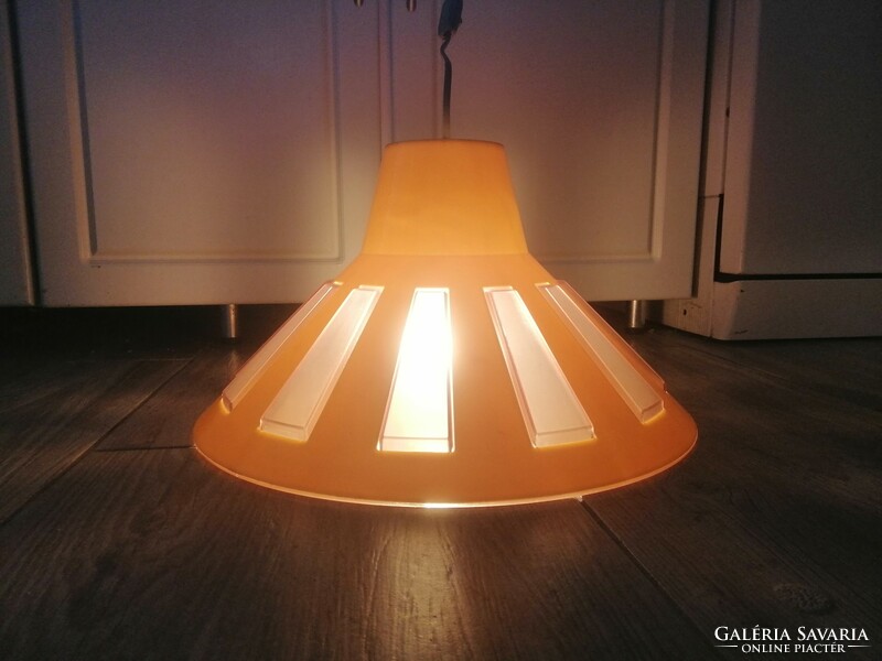 A rare find! Vintage plastic yellow pendant lamp, 70s