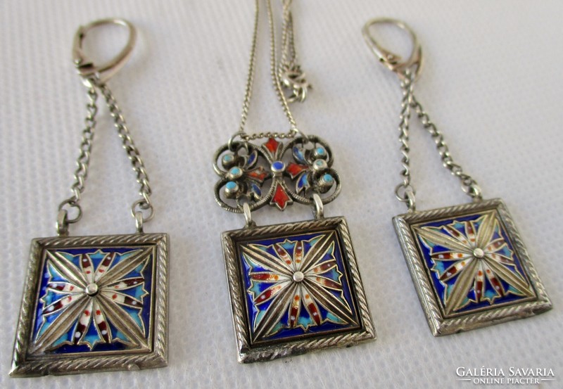 Special antique silver jewelry set