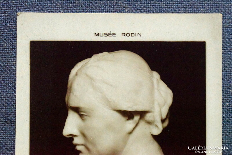 Antique photo postcard/ rodin - bust of madame russel. Published by the Rodin Museum