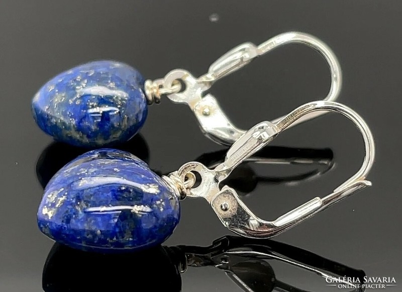 Mesés lapis lazulit  drágaköves füli,  925 ezüst  - kézműves ékszerek