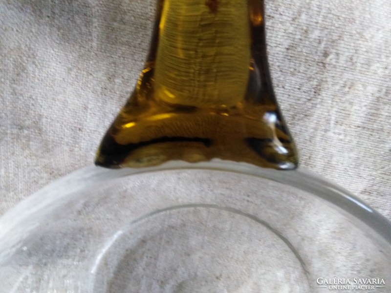 Konyhai üveg edényke - olajzöld fülesen