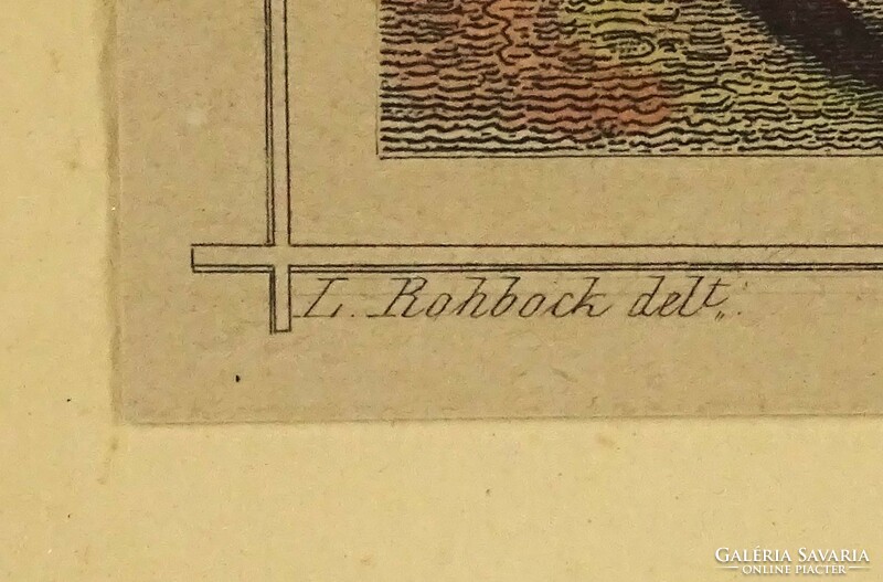 1P030 Ludwig Rohbock (1820-1883) : "Trencsény" antik acélmetszet