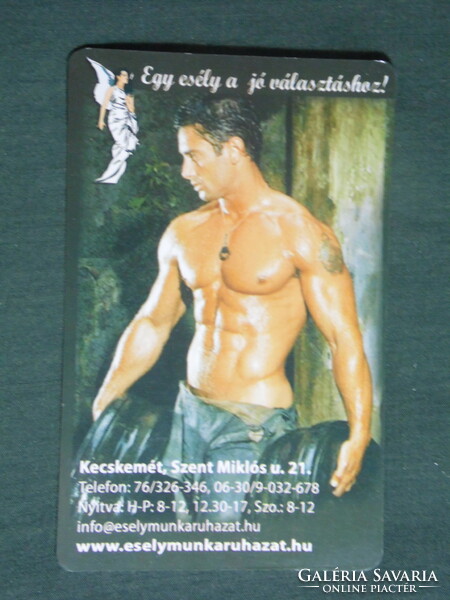 Kártyanaptár,Esély munkaruházati üzlet,Kecskemét,erotikus férfi modell,  2014