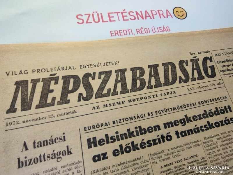 1962 november 22  /  Népszabadság  /  SZÜLETÉSNAPRA :-) Régi újság Ssz.:  24576