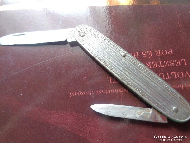 Small knife, pocketknife, from the sixties, with two edges, stainless steel, with mvs inscription,