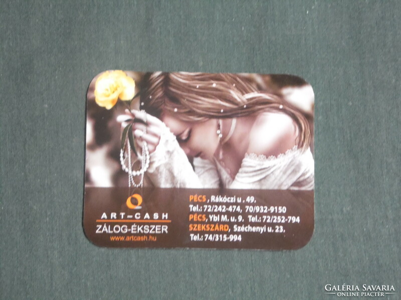 Card calendar, pawn jewelry shop, Pécs, Szekszárd, erotic female model, 2013