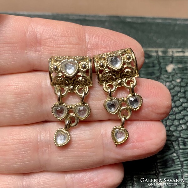Old special plug-in vintage earrings, metal earrings, the jewelry is from the 1970s