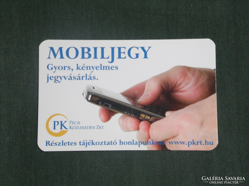 Kártyanaptár, PK Pécsi autóbusz közlekedés, mobiljegy, 2009