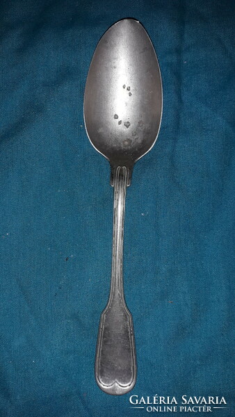 Antique silver-plated alpaca Biedermayer spoon with a large bay, as shown in the pictures