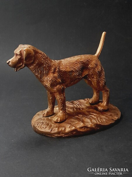 Réz kutya figura, 11 cm