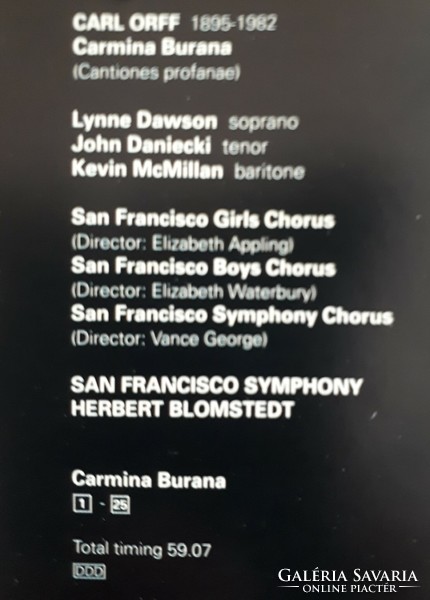 Orff: Carmina Burana: San Francisco Symphony, Herbert Blomstedt original CD