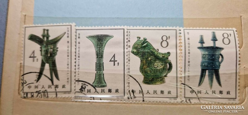 Kína bronz edények 1964., 8db -os sor.