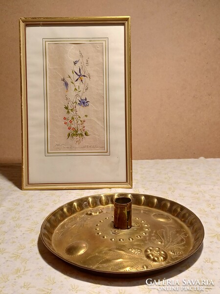 Handmade brass portable candle holder with wall hanger