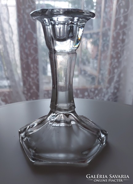 Old base glass candle holder
