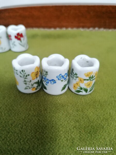 Porcelán mini gyertyatartó 5 db Funny design W Germany