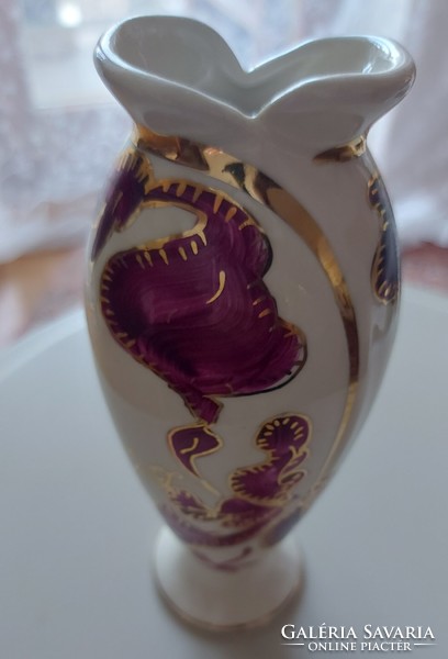 Régi aranyozott  porcelán váza