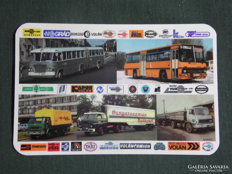 Card calendar, Volan company, Ikarus bus, Csepel truck, Liaz, 2016