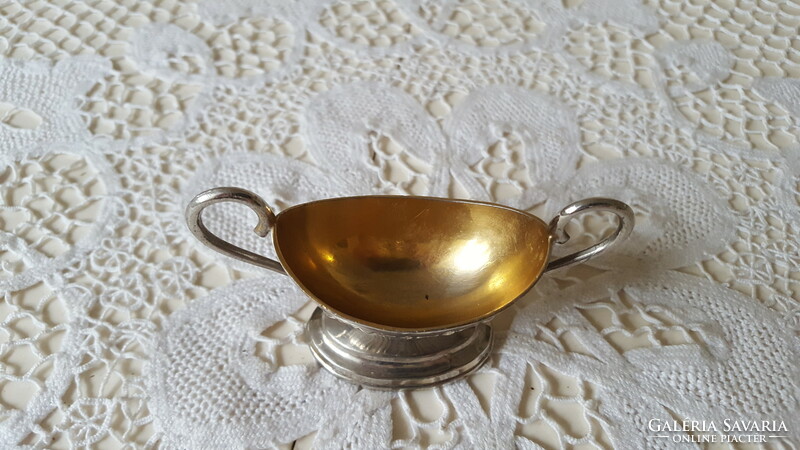 Small, antique silver-plated spice holder