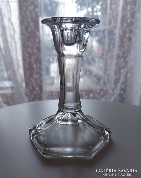 Old base glass candle holder
