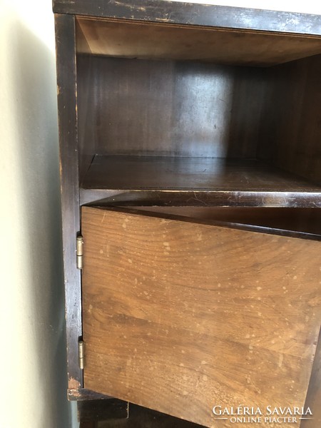 Kicsi barna öreg retró fa szekrény 2 fiókkal