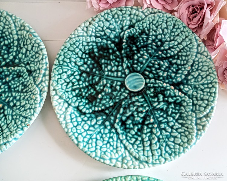 Turquoise majolica plates 3 pieces each
