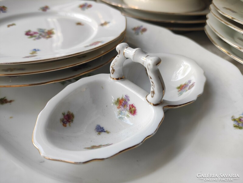 Vintage Hutschenreuther apó virágos porcelánkészlet 13 db