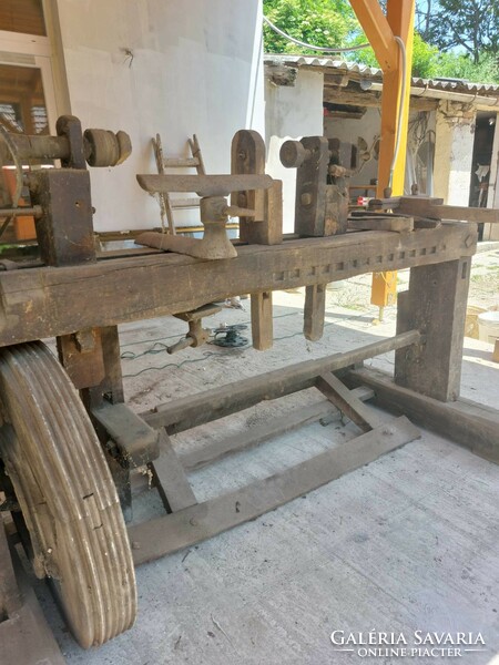 Wooden lathe bench - antique