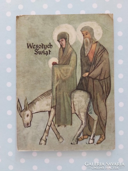 Old Christmas card Holy Family
