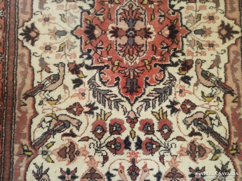 Persian rug with gazelles and birds - 63x105 cm