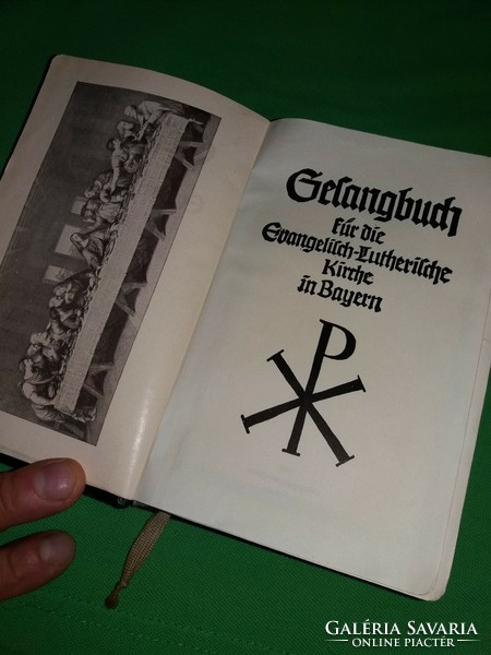 Antik 1954 Bajor Lutheránus református Evangélium német nyelvű gótbetűs nyomtatással képek szerint