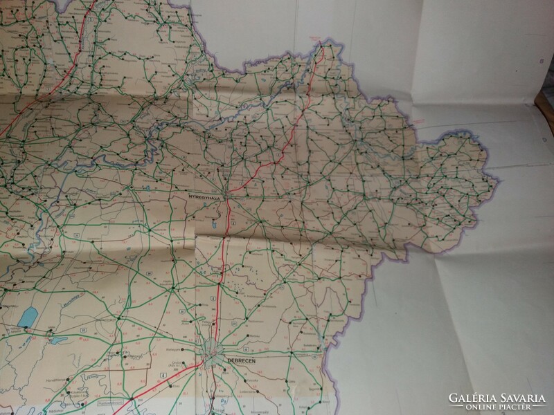 Szinte antik Észak -kelet Magyarország rendőrségi / közigazgatási térképe 81 X 37 cm képek szerint